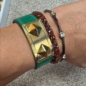 Vince Camuto Green Leather Bracelet